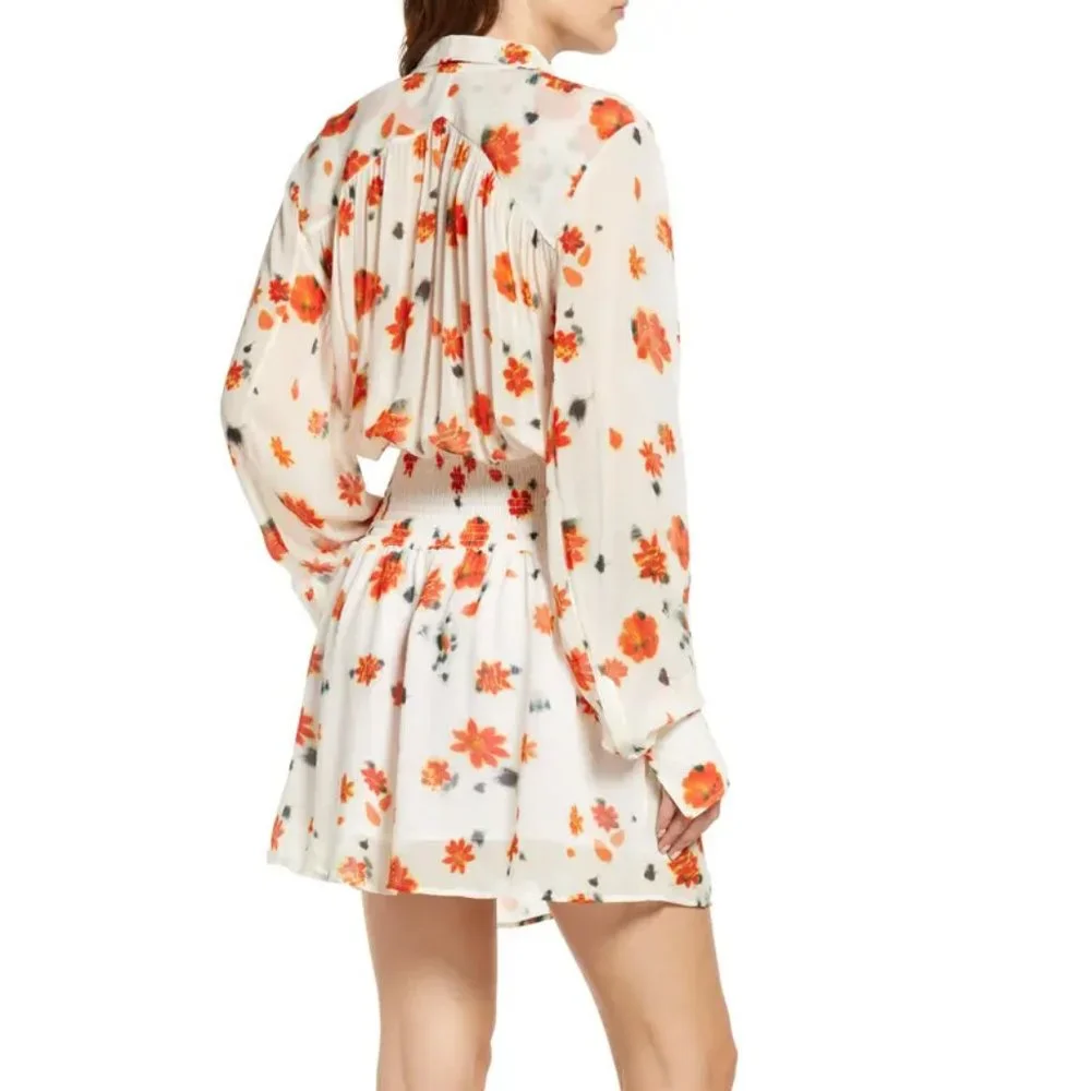 Rag & Bone Bailey Smocked Floral Print Long Sleeve Dress - Picture 3 of 6